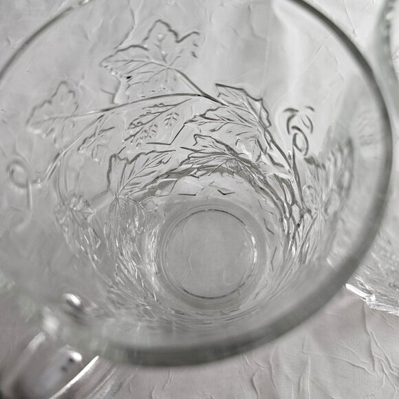 2 Cristal D'Arques Mallory Crystal Mug 4" grape leaves raised relief 10oz emboss - Picture 6 of 10